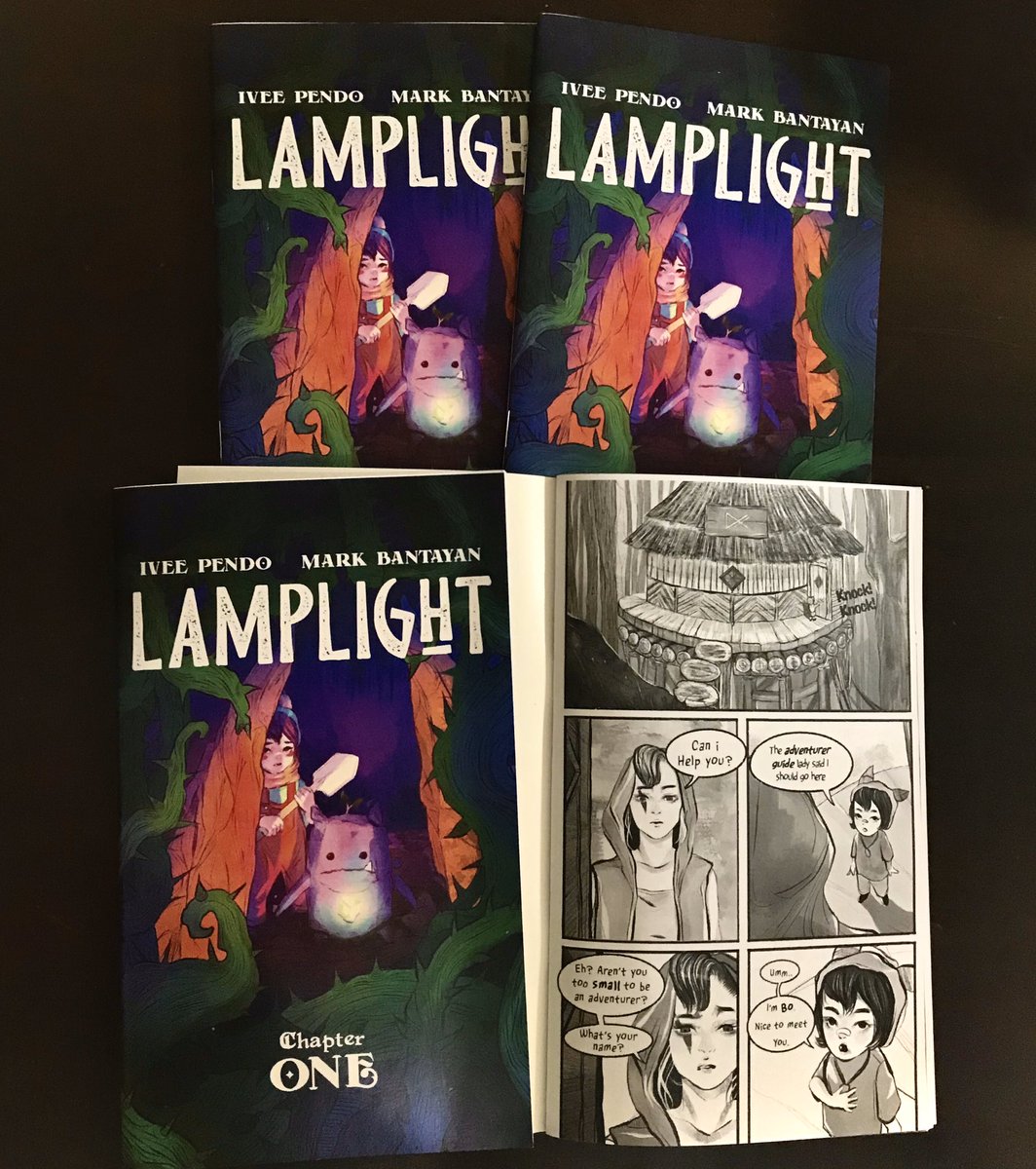 Popgun9 and I will be releasing an anthology comic for PICOF and hopefully chapter 2 of #LamplightComics but for now here are some of my fave pages of Lamplight that we launched last Feb @KomiketPH! #KumustaKomiksMo 