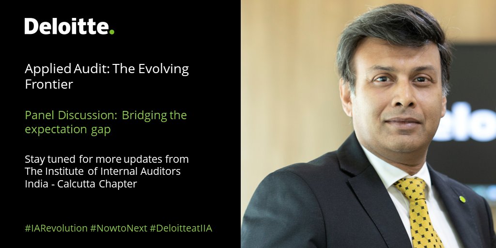 DeloitteIndia's tweet photo. Arup Sen, Partner, Deloitte India, will be part of a panel discussion on the topic ‘Bridging the expectation gap’, in Kolkata at The Institute of Internal Auditors (IIA) India - Calcutta Chapter Annual Conference. For more updates, follow #NowToNext #DeloitteatIIA #RiskAdvisory https://t.co/b83oKPhEW2