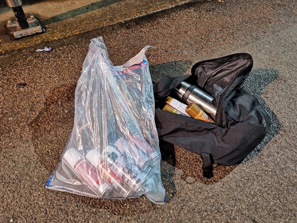 MPSRichmond's tweet photo. Second job of the night involving an #arrest for #SW59; attended a local railway station after @BTP #CCTV saw a suspect #trespassing on tracks &amp; #graffiting. Suspect detained with help of @MetTaskforce dogs. Arrest by @BTP who will lead the investigation. #teamLondon #NoBorders https://t.co/i7CZhXHQRr