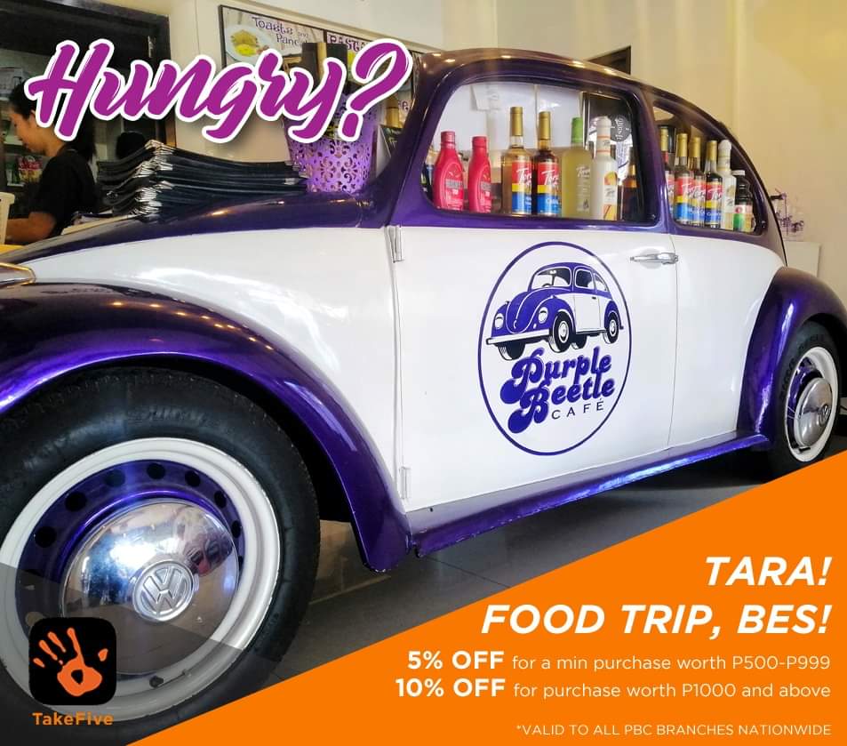take5outdoors's tweet photo. #DISCOUNT ALERT: TakeFive Outdoors is partnering with Purple Beetle CafΓ© to give 10% discounts for purchase woth P1000 and above. 5% discounts for a minimum order woth P500 (exclusive for TAKERS).
*See original post for terms and conditions
#ExploreBetter #ExploreTogether https://t.co/znNKqlBEee