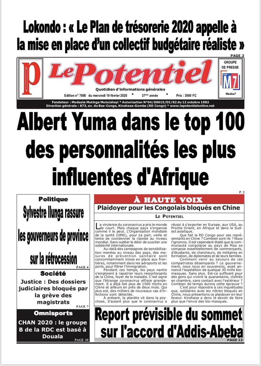 Le PCA de <a href="/Gecamines/">Gécamines</a> honoré pour son action sur l’économie du pays. <a href="/TheAfricaReport/">The Africa Report</a> #top100 personnalités influentes D’Afrique