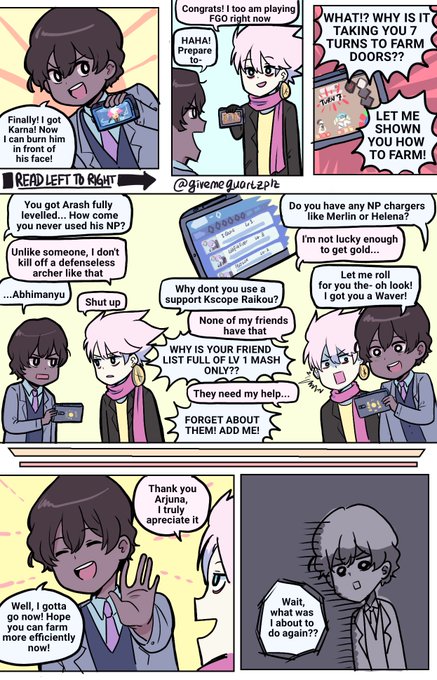 Arjuna and Karna playing FGO 