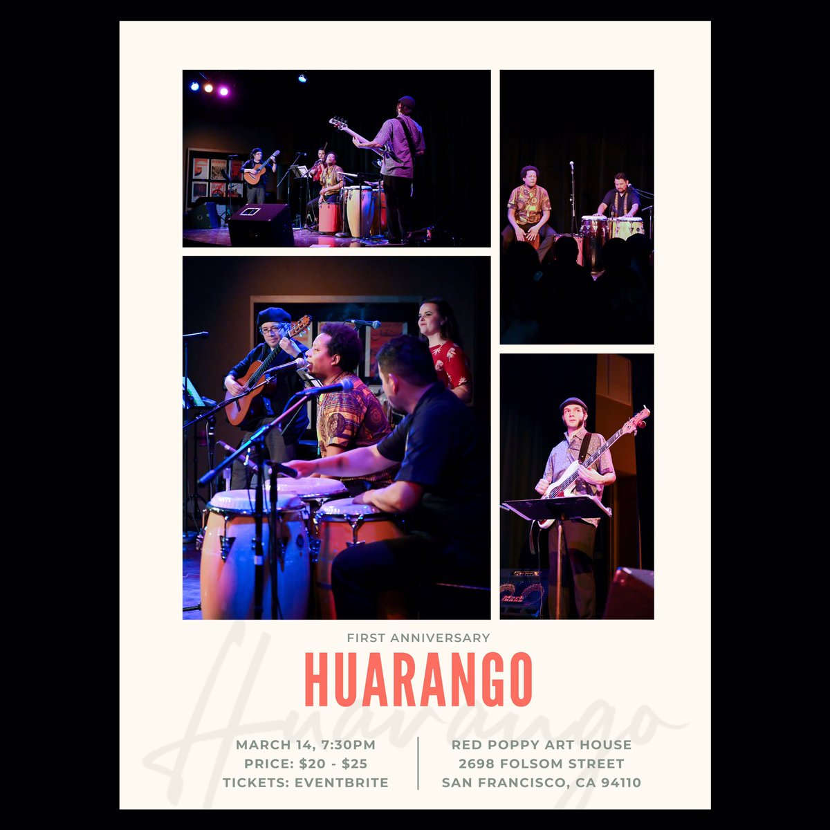 Red Poppy Art House (@redpoppyart) on Twitter photo Join us <a href="/redpoppyart/">Red Poppy Art House</a> March 14, 7:30pm for Huarango’s Afro-Peruvian music dipped in classical music, jazz and funk. For tickets and more info on the event, please visit this link: redpoppyarthouse.org/event/huarango… Join us <a href="/redpoppyart/">Red Poppy Art House</a> March 14, 7:30pm for Huarango’s Afro-Peruvian music dipped in classical music, jazz and funk. For tickets and more info on the event, please visit this link: redpoppyarthouse.org/event/huarango…