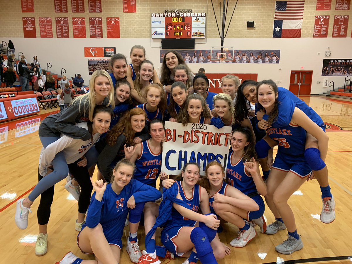WestlakeWBB's tweet photo. The Lady Chaps are Bi-District Champions after a 63-34 win over Smithson Valley! https://t.co/AafT2C4F0i