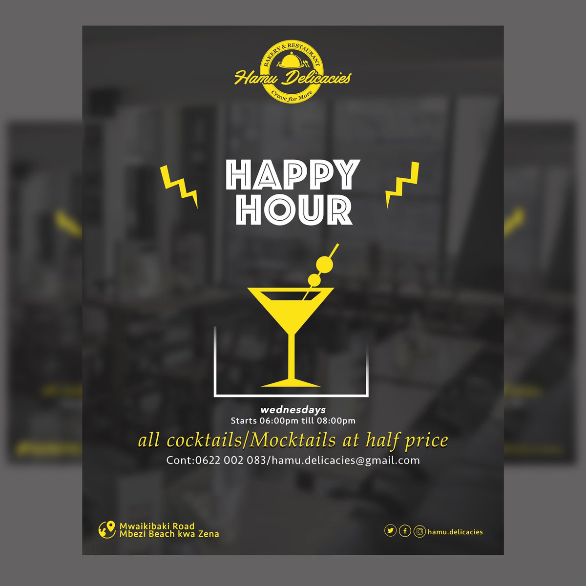 HamuDelicacies's tweet photo. Welcome to Wednesday’s happy hour at @HamuDelicacies  Mwai Kibaki Road, Mbezi kwa Zena. https://t.co/5ino7k2o6u