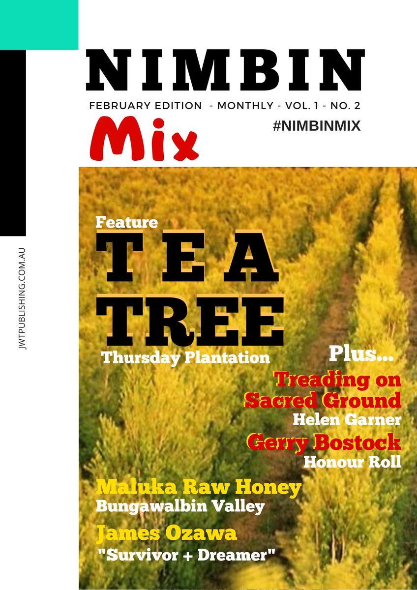 NthCoastMedia's tweet image. #NimbinMix
#Nimbin #NorthernRivers #NorthCoast #NSW #NewSouthWales #Australia Feature this edition #TeaTree #TreeTreeOil #ThursdayPlantation in Focus #Arts #Photography #NimbinFood @NimbinAquarius #NimbinSacredSite #GerryBostock #HelenGarner #MalukaRawHoney #JamesOzawa #Tourism