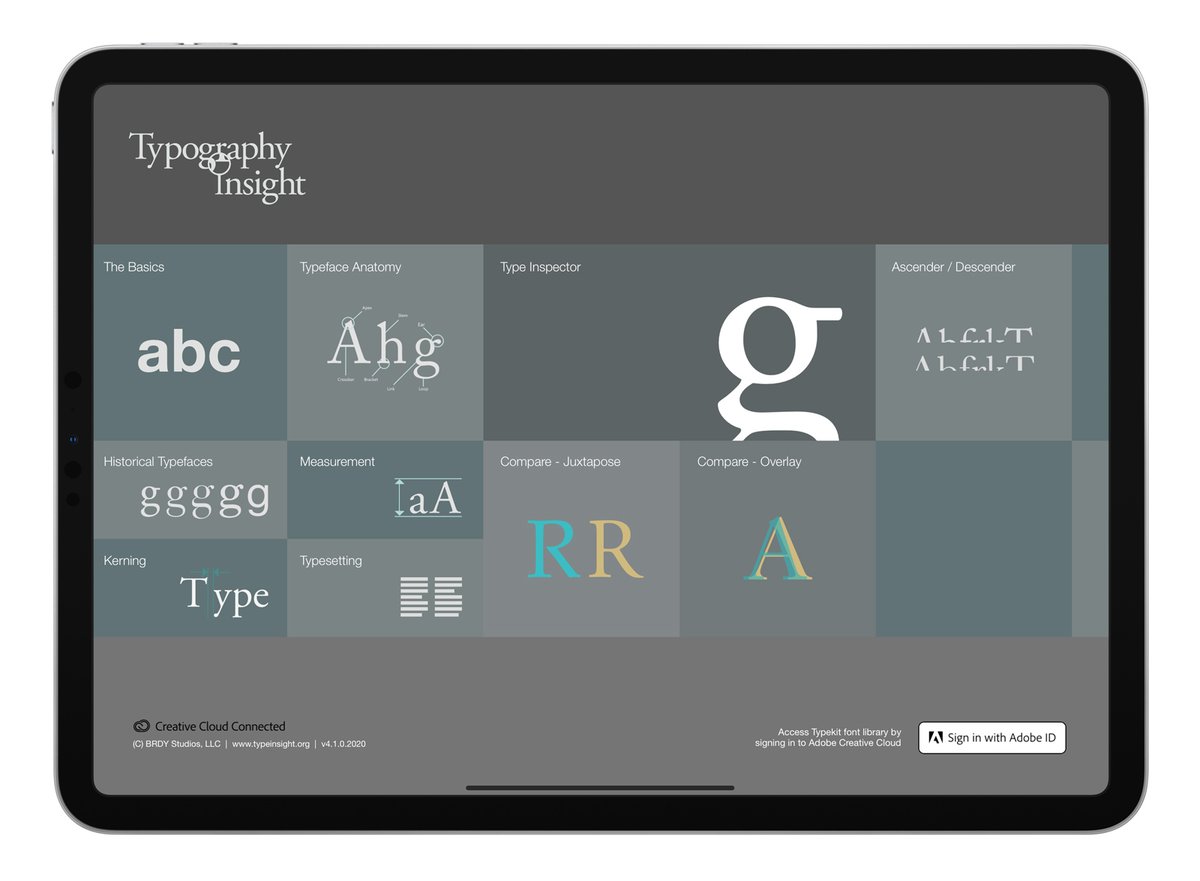 TypeInsight's tweet photo. #Typography Insight for #iPad v4.1 with #iOS13 #DarkMode support has been released!
https://t.co/Xa9eU8Ji4Y
https://t.co/uImIhUAGhh
#typography #appstore #graphicdesign #typedesign #education #UX #UXDesign #Helvetica #Garamond #Baskerville https://t.co/iZZc5zDBpt