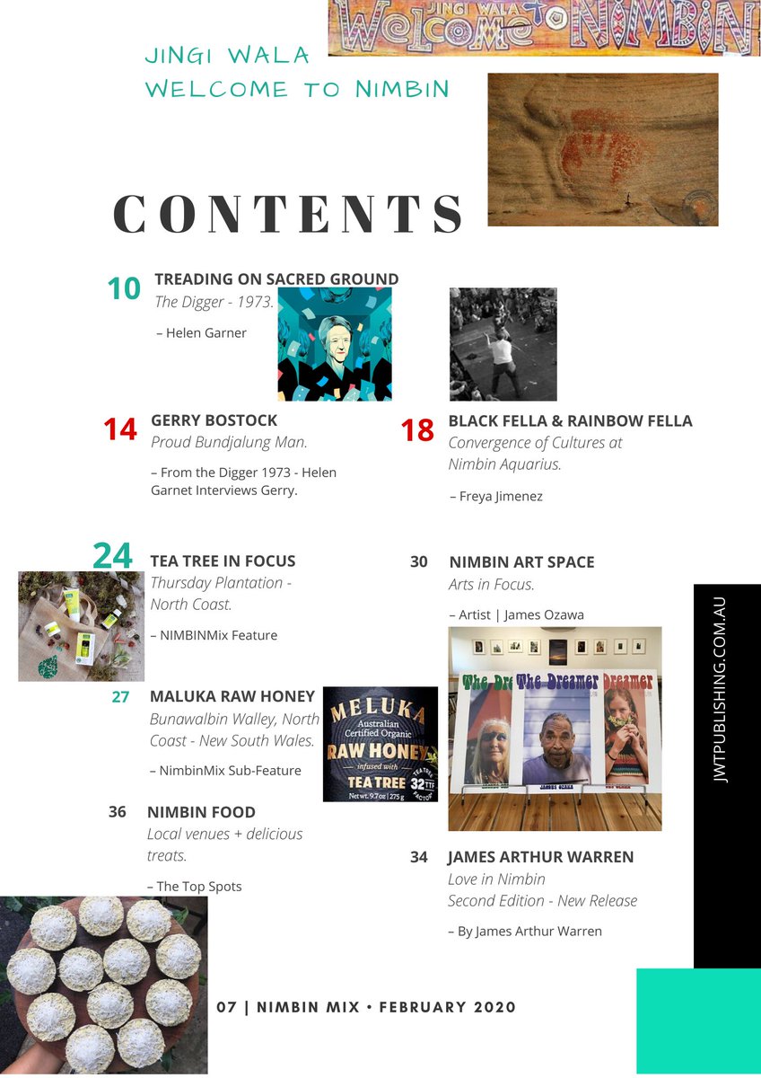 NorthCoastMix's tweet image. #NimbinMix
#Nimbin #NorthernRivers #NorthCoast #NSW #NewSouthWales #Australia Feature this edition #TeaTree #TreeTreeOil #ThursdayPlantation in Focus #Arts #Photography #NimbinFood @NimbinAquarius #NimbinSacredSite #GerryBostock #HelenGarner #MalukaRawHoney #JamesOzawa #Tourism