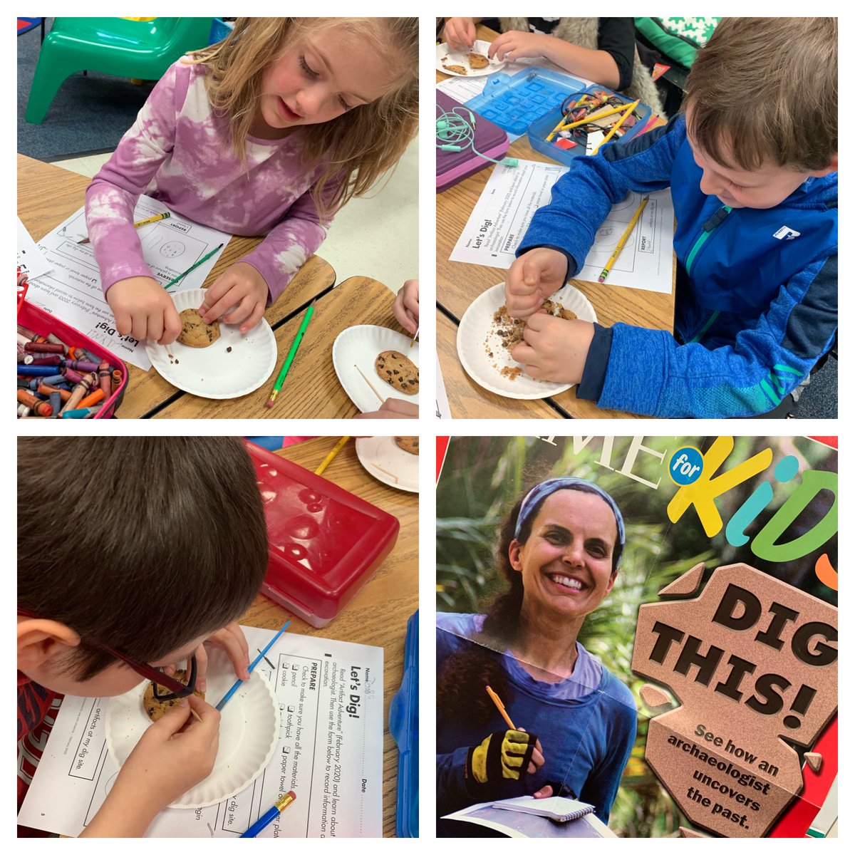 Dig This! Learning about How To books and becoming archeologists as we dig for artifacts... chocolate chips. #timeforkids