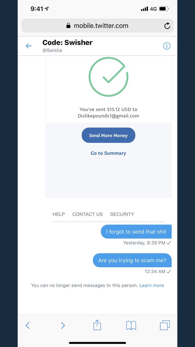 ScamAnnihilator's tweet photo. @Swisha #Swisha #ScammerAwareness
#Scammer #Scam #Scams #TwitterScam #TwitterFraud #FakeGiveAways #FakeGaws #FakeGaw πβπ¨ https://t.co/lbN3iL2aEc