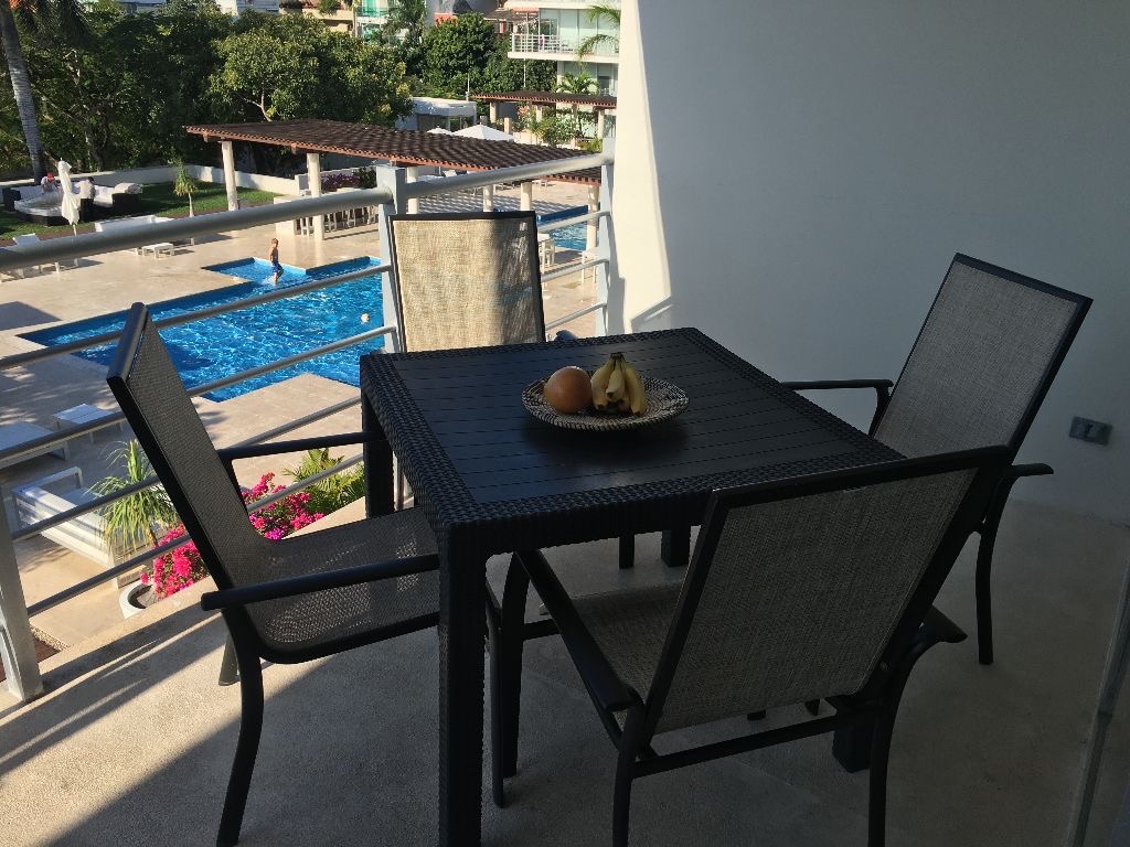 Enjoy your coffee every morning with the view of the Magia Playa Courtyard with our two pools and beautiful garden.  #PlayadelCarmen