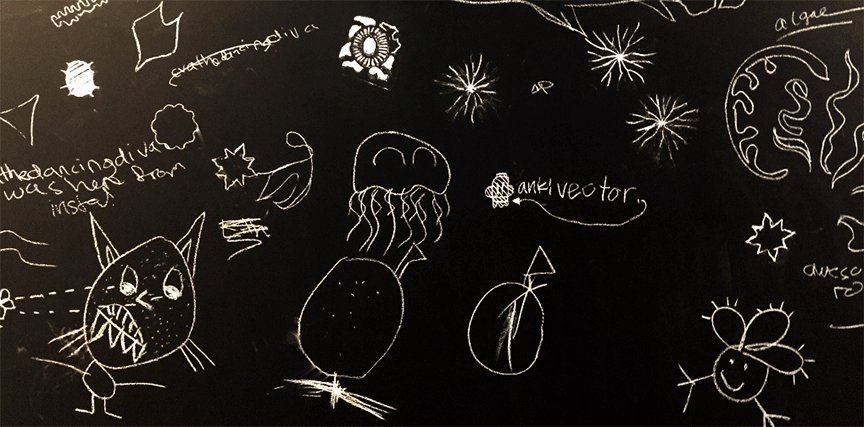 algaesociety's tweet photo. Algae stencils for a giant chalk wall highlight phytoplankton as chalk, also known as calcium carbonate. Chalk is a very pure biogenic fine-grained limestone made up of marine dandruff, the hard bits of marine algae. #algae #ucscopenlab #ucscalgaesociety #coactionlab https://t.co/ytEXslMFBU
