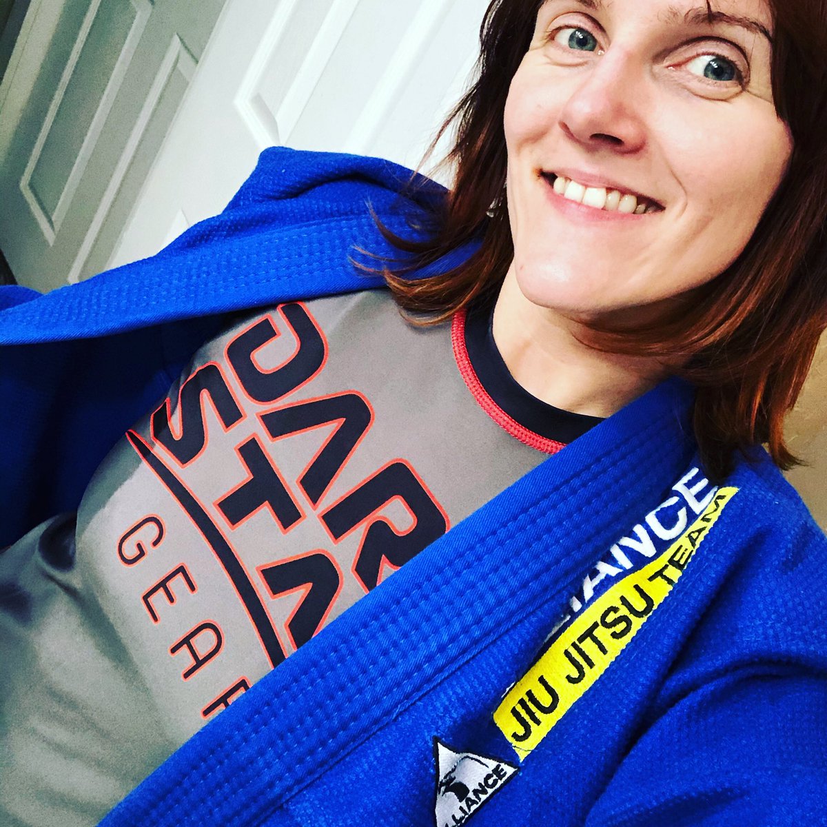 TheDangerPixie's tweet photo. Just got my @darkstargear rashguard in the mail! This makes me happy! https://t.co/yFXh5JVeFX