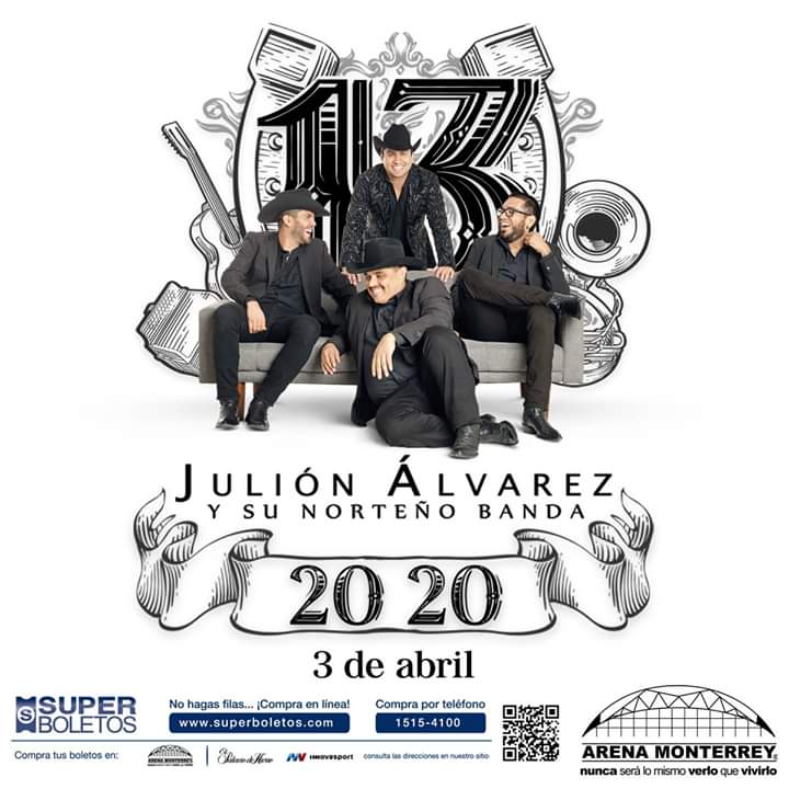 Mony010487's tweet photo. 🤩 Julion Álvarez y su norteño banda llega a la Arena Monterrey con su nueva producción.  ✨🎺#3Y4DEABRIL
Boletos 👉 https://t.co/WpOAYF3dTh #JuliónÁlvarez  #Gira13/2020 
#TERRENALESNL🤠
#YOAMOSERTERRENAL💞 
@EEnrique_F
@lospasosdejuli1 
@LucioFrausto https://t.co/mCuRA1wyvc