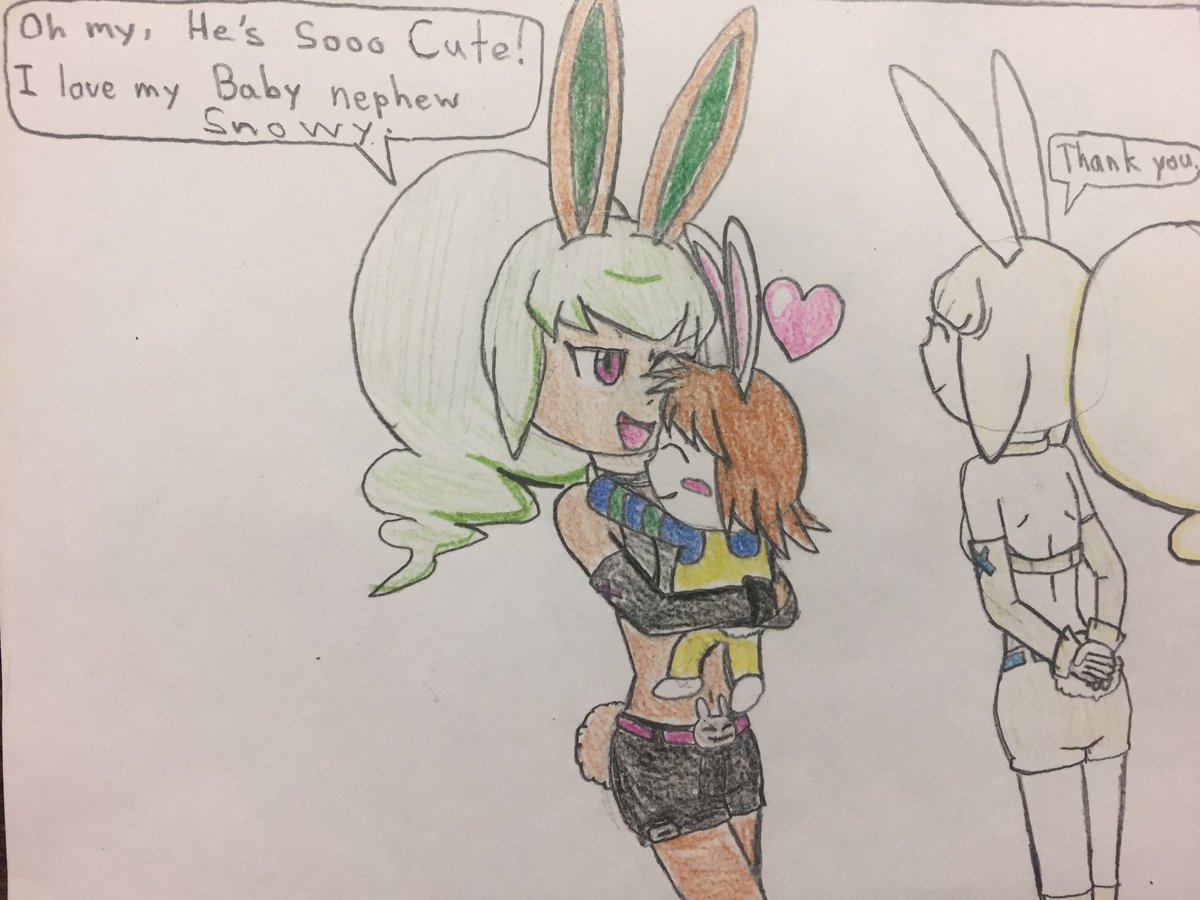 bumpernyan's tweet photo. Awww More Mama Rabby pictures, but this time it’s auntie Bunnymint/Spect-Hare And Mama Rabby/ Snow Spect-Hare with the Baby bunny Cody #スノーラビイ #妖怪ウォッチ #snowspecthare #YokaiWatch #agentspecthare #バニーミント https://t.co/F9roLl6L1T