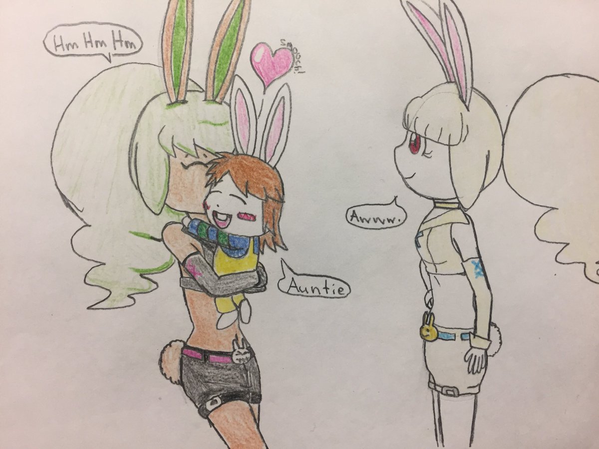 bumpernyan's tweet photo. Awww More Mama Rabby pictures, but this time it’s auntie Bunnymint/Spect-Hare And Mama Rabby/ Snow Spect-Hare with the Baby bunny Cody #スノーラビイ #妖怪ウォッチ #snowspecthare #YokaiWatch #agentspecthare #バニーミント https://t.co/F9roLl6L1T