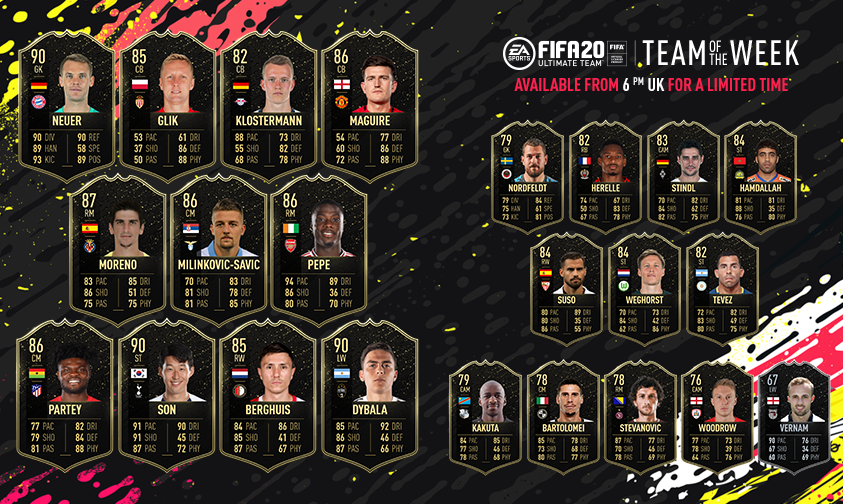 EASPORTSFC's tweet photo. 9⃣0⃣ ST Son 🥰

#TOTW will be available in packs at 6PM UK ⏰ #FUT20 https://t.co/EvBwBB0rGM