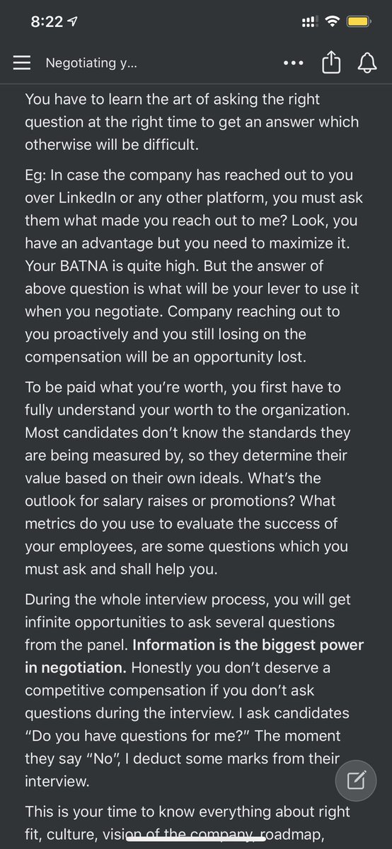 To be paid what you’re worth, you first have to fully understand your worth to the organization. Most candidates don’t know the standards they are being measured by, so they determine their value based on their own ideals.You have to ask questions.3/