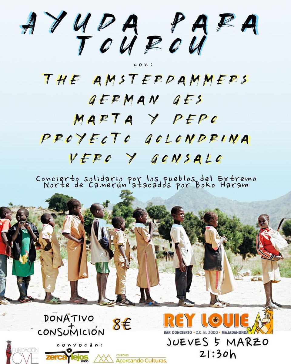 A la petición de ayuda urgente para las víctimas del grupo terrorista Boko Haram en el Extremo Norte de Camerún, respondemos con un concierto solidario protagonizado por grupos de antiguos alumnos CVE. #SolidaridadCVE
