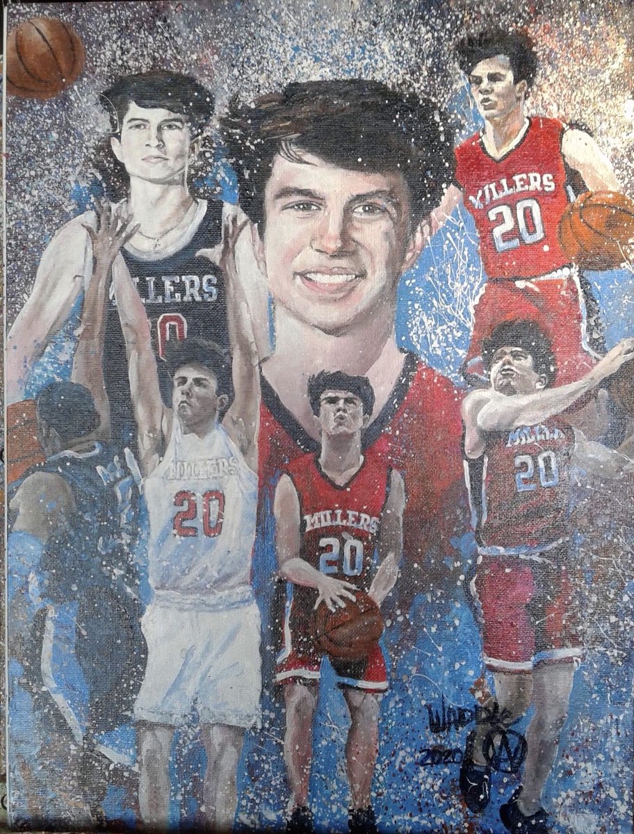 chris_lambakis's tweet photo. A friend of mine did this painting of Carson for his upcoming senior night. Really appreciate his art work. @Carsonlambakis https://t.co/BFnrFE1ngT