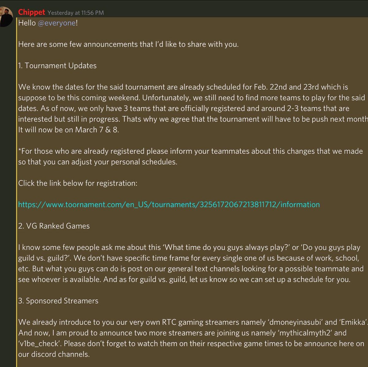 CrewTag's tweet image. For questions regarding this changes, please visit our discord server and look for RTC Management. 😘😘😘