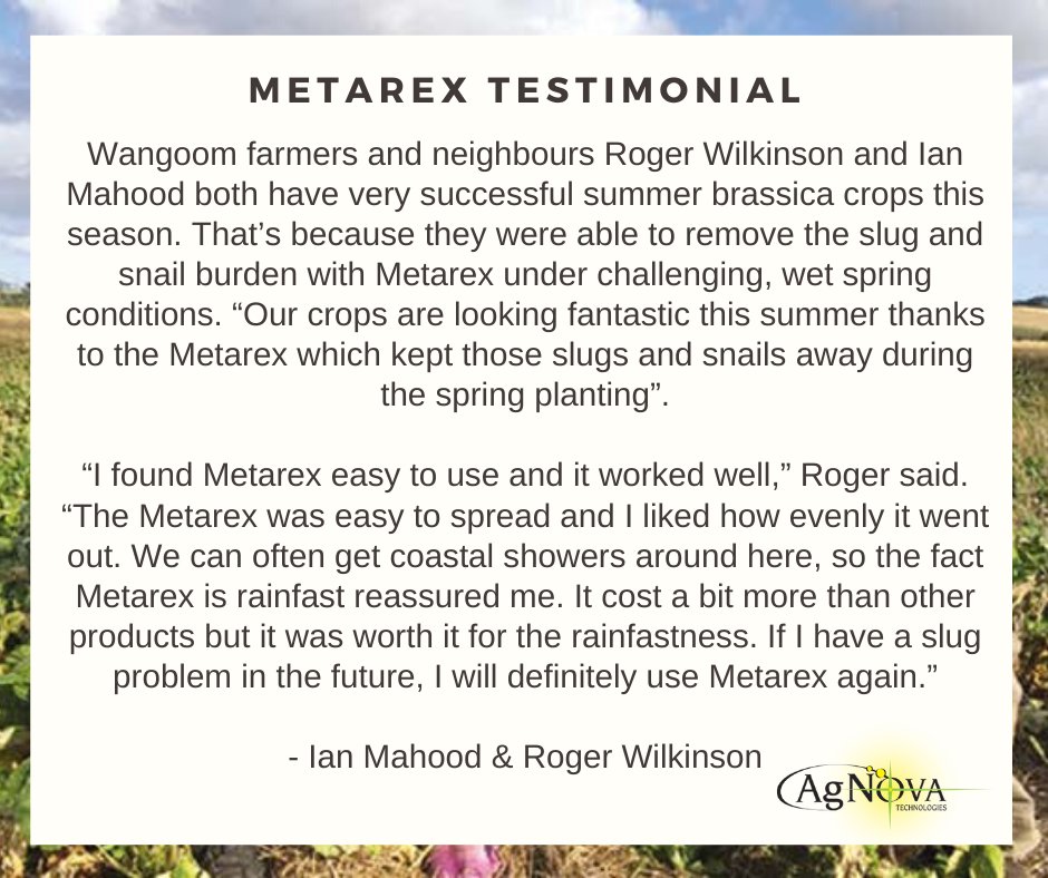 Metarex® Slug &amp; Snail Bait
Thank you to Roger &amp; Ian for this fantastic endorsement!
Check out the full testimonial here: buff.ly/2HAglrp 
#agnova #metarex #slugandsnail