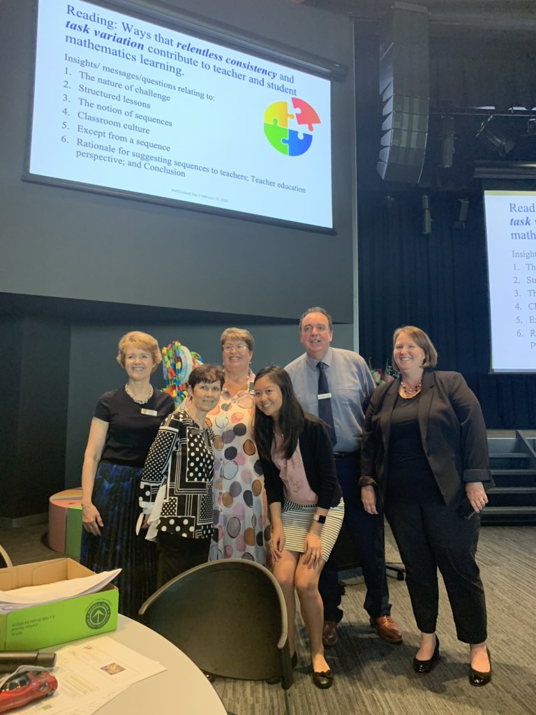 CEDP Director of Learning  <a href="/maura23bp/">Maura Manning</a> meeting <a href="/AnnDownton/">Ann Downton</a> and <a href="/janettebobis/">Janette Bobis</a> at our Mathematics day with K -2 teachers. Reading about relentless consistency. #EMC3 <a href="/paulstenning/">paulstenning</a> <a href="/CatholicEdParra/">Catholic Schools Parramatta Diocese</a> <a href="/NumeracyNow/">NumeracyNow</a> <a href="/barbmchugh1/">Barbara McHugh</a>