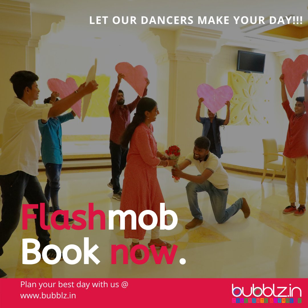 bubblz_in's tweet photo. Imagine suddenly a group of dancers starts dancing in front of you.Quite crazy isn’t it?

Book this surprise - call us @ +91- 8508938234

#Flash #FlashMob #Surprise #SurprisePlanners #GiftMemory #PlanSurprise #PlanGift #Bubblz #ProposalSurprise #SurpriseWithDance https://t.co/dBovcBpaGf