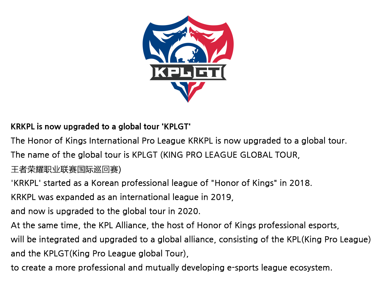 KPLGlobalTour's tweet photo. KRKPL is now upgraded to a global tour 'KPLGT'
The Honor of Kings International Pro League KRKPL is now upgraded to a global tour. The name of the global tour is KPLGT (KING PRO LEAGUE GLOBAL TOUR, 王者荣耀职业联赛国际巡回赛)
#KPL #王者荣耀 #KPLGT #HoK #KPLGlobalTour https://t.co/IfzK5noxed