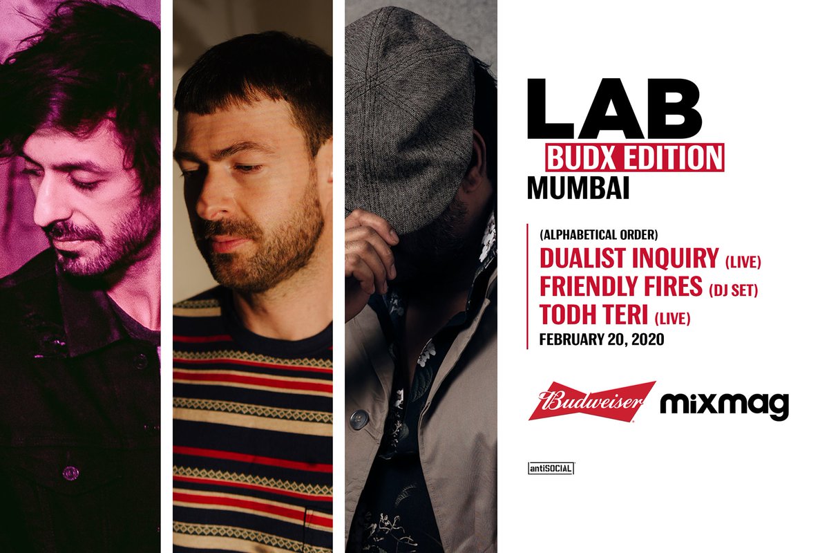 UnMute (@unmute) on Twitter photo Tomorrow: <a href="/DualistInquiry/">Dualist Inquiry</a> brings his new LIVE set to The LAB Mumbai pres. by <a href="/Mixmag/">Mixmag</a> & #BudX at #antiSOCIAL 🚨
Free RSVP: labmumbaifeb20.splashthat.com
#TheLABMumbai #DualistInquiry #Mumbai Tomorrow: <a href="/DualistInquiry/">Dualist Inquiry</a> brings his new LIVE set to The LAB Mumbai pres. by <a href="/Mixmag/">Mixmag</a> & #BudX at #antiSOCIAL 🚨
Free RSVP: labmumbaifeb20.splashthat.com
#TheLABMumbai #DualistInquiry #Mumbai