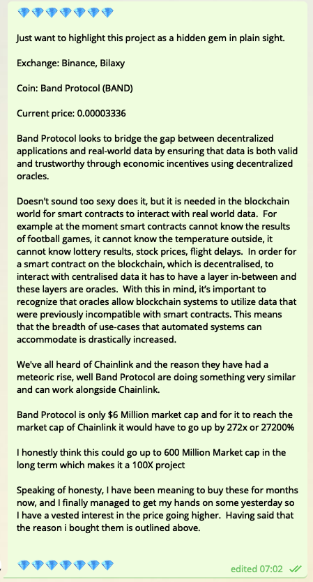 StevenAitchison's tweet photo. Just posted this in the free group and the premium group
$BAND #cryptohiddengem #bandprtocol
Free group: https://t.co/8k1LNmrFx0
Premium: https://t.co/J45vTwft5P https://t.co/YZfp8F464r