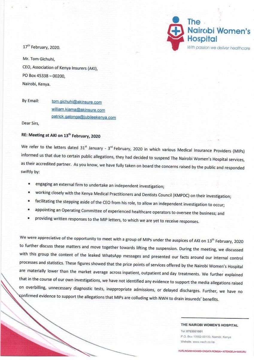 etooo254's tweet image. Nairobi Women’s Hospital competitors are working day and night to ensure the truth doesn’t come out but it’s only a matter of time. #GreedyInsurance