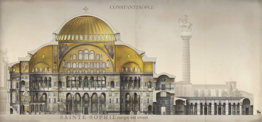 French Illustrator Revives the Byzantine Empire with Magnificently Detailed Drawings of Its Monuments & Buildings. Hagia Sophia, Great Palace & More openculture.com/?p=1055011