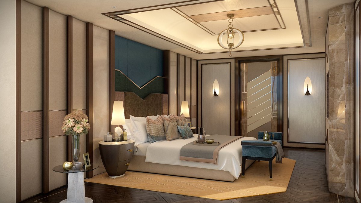 Warm colors of brown and beige create a unique atmosphere for this master bedroom.
#CDSprojects #carlisledesignstudio #matthewcarlisle1