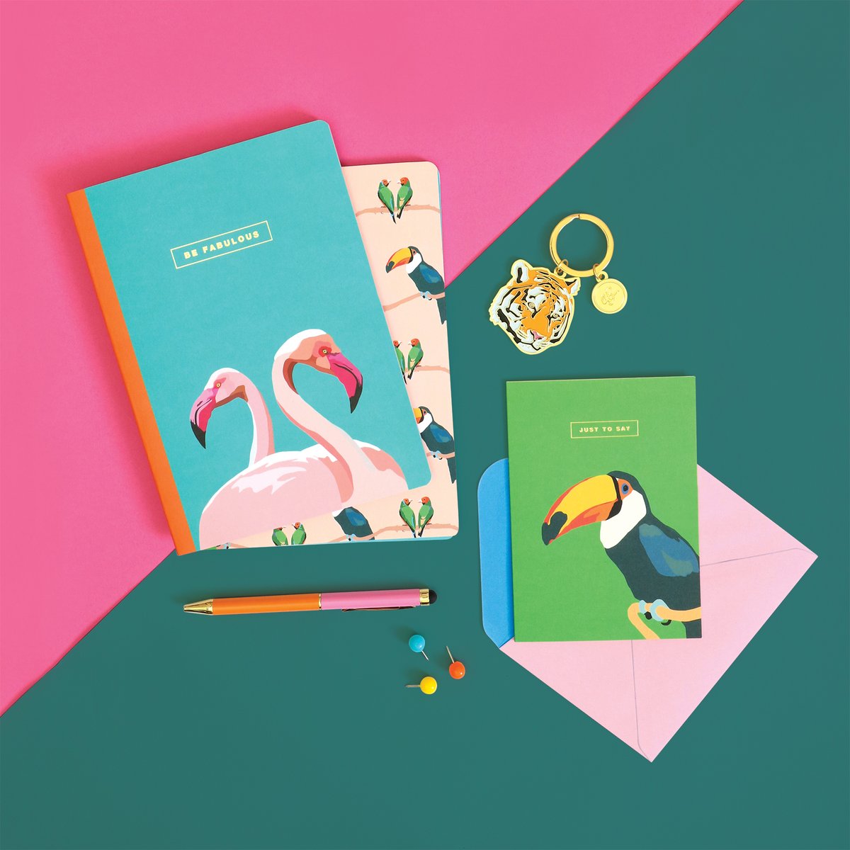 Check out the full Emily Brooks collection by visiting our website! 🙌🏼 we have plenty of brand new lines - sassy phrases with bold and colourful illustrations 🐯💖💫
.
.
.
.
#porticodesigns #stationery #stationeryaddict #stationeryfinds #flamingo #tiger #toucan #tropical