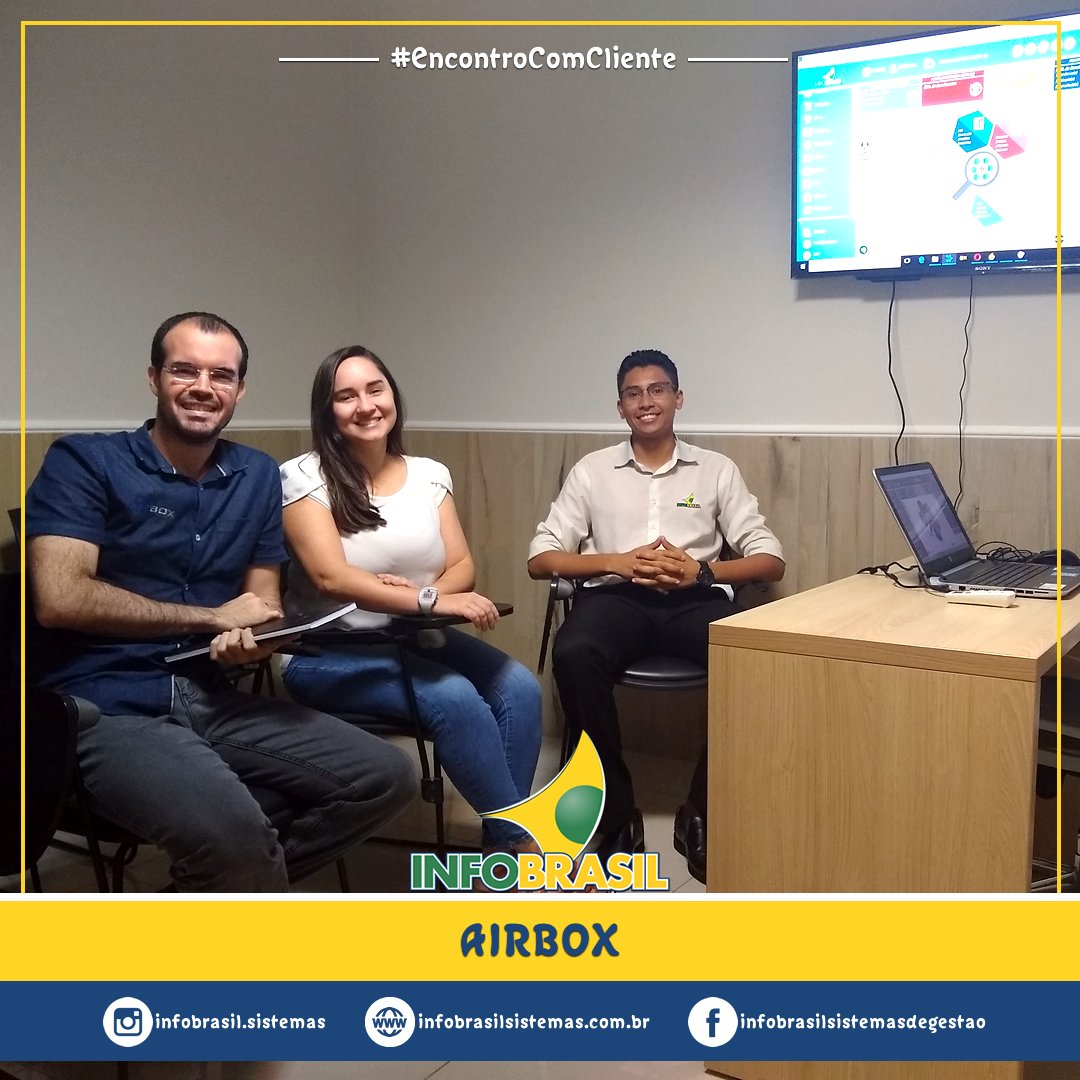 INFOBR_Sistemas's tweet photo. #EncontroComCliente ‼️
🔷 INFOBRASIL e AIRBOX 🔷
👉 Com Samuel Peixoto, Ila Raquel e Narcélio Costa.
Interagir com nossos clientes é fundamental para entendermos suas necessidades operacionais e fornecermos a melhor experiência de gestão a cada momento. #INFOBRASIL #Airbox https://t.co/kuwjh4bZHS