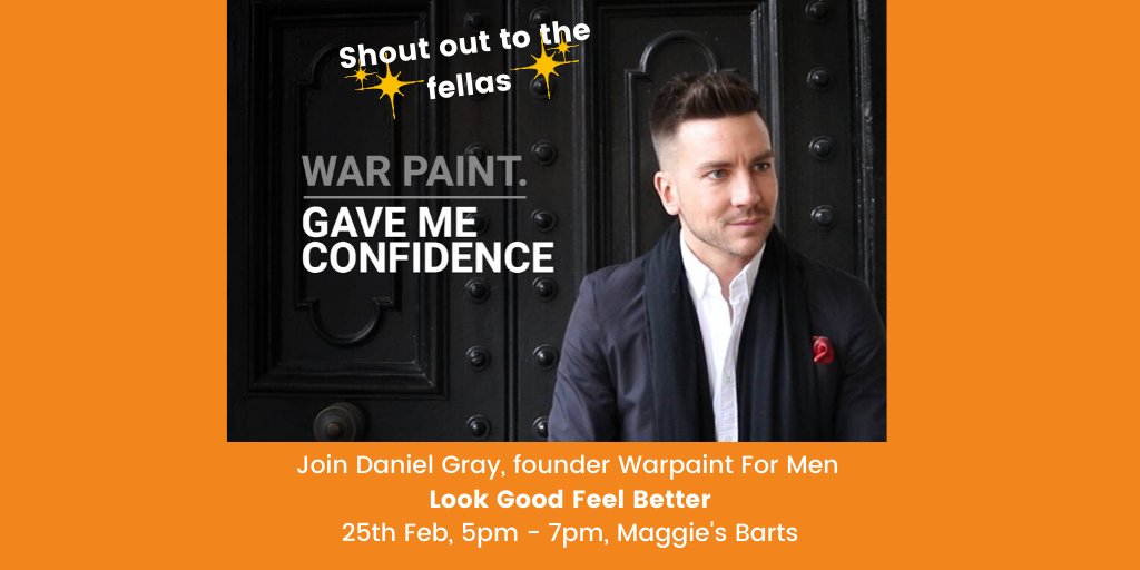 LymphomaAction's tweet photo. Our friends @ShineCancerSupp are running a workshop @maggiesbarts with @lgfbuk next week &amp; there are still places for the male grooming session with @warpaintformen - so if you're aged 20-49 &amp; affected by #cancer sign up > https://t.co/q95QANrV1P #YoungAdultCancer #MenandCancer https://t.co/uf1vNWtmyD