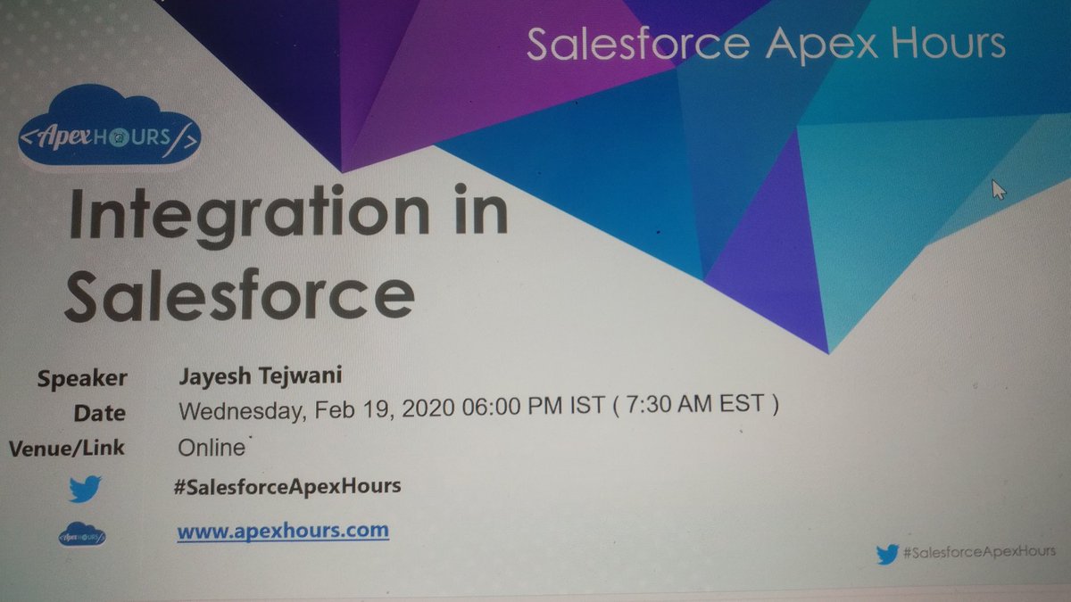 Jigar Shah (@jigarshah189) on Twitter photo Collaboration is the key to success not only with people but also with IT systems & especially #Salesforce
Join us now to demystify the secrets of Integrating <a href="/salesforce/">Salesforce</a> with other systems with <a href="/jayeshtej/">Jayesh Tejwani 🇮🇳 🇨🇦</a> !
<a href="/bhaigadepuru/">Purushottam Bhaigade</a> @saket__c <a href="/cloudyamit/">Amit Singh 🇮🇳 सत्य सनातन की जय 🕉️</a>
#Ohana
#trailblazercommunity #LI Collaboration is the key to success not only with people but also with IT systems & especially #Salesforce
Join us now to demystify the secrets of Integrating <a href="/salesforce/">Salesforce</a> with other systems with <a href="/jayeshtej/">Jayesh Tejwani 🇮🇳 🇨🇦</a> !
<a href="/bhaigadepuru/">Purushottam Bhaigade</a> @saket__c <a href="/cloudyamit/">Amit Singh 🇮🇳 सत्य सनातन की जय 🕉️</a>
#Ohana
#trailblazercommunity #LI