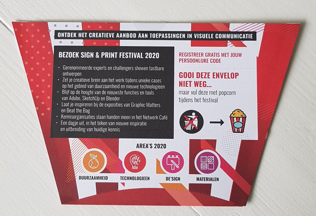 Die uitnodiging valt op! Goede actie <a href="/easyfairs/">Easyfairs</a>, vooral de extra functionaliteit als #popcorn houder. See ya <a href="/signprintexpo/">Sign & Print Expo</a> op 11 en 12 maart in #Gorinchem