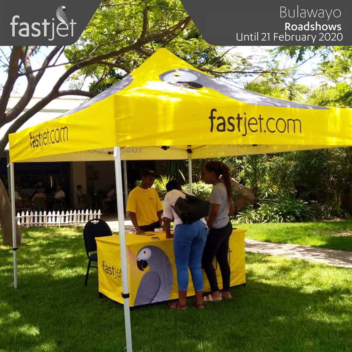 Fastjet Zimbabwe | Bulawayo Roadshows. Meet the team, find out more about our flights and participate in competitions for gifts and for a lucky person a free flight.
Zokizizwe Shopping Centre Bradfield 19 Feb
Ascot Shopping Centre 20 Feb
Fazak Hyper - 21 Feb
#Fastjet #Bulawayo