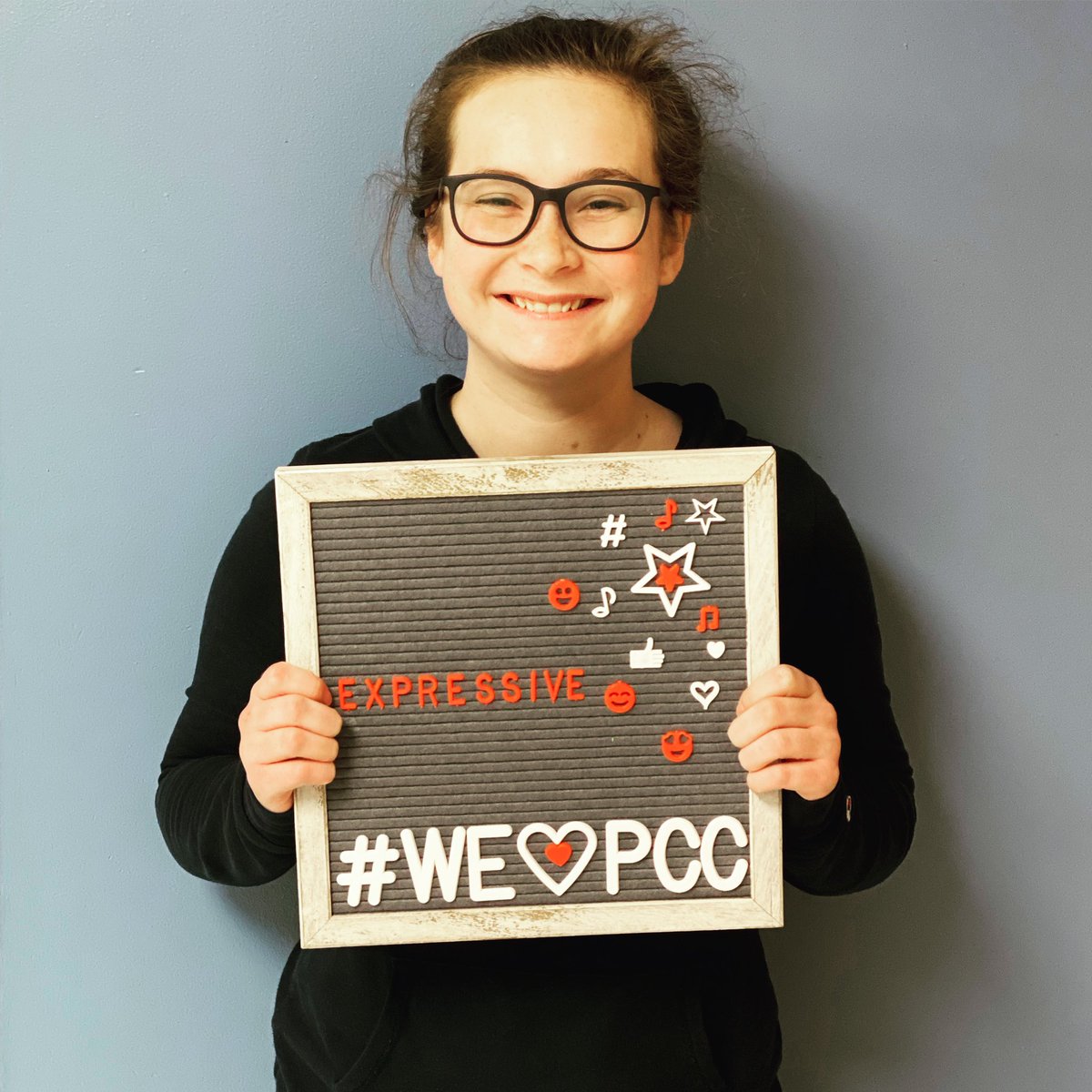 pccsings's tweet photo. Day 19 #welovepcc is Honors Choir Singer Hannah and her word for why she ❤️‘s PCC is EXPRESSIVE. Finding expression in all that you do is a joy! #pccisexpressive #expressionisjoy #expressivesinging https://t.co/T16RZAAMpt