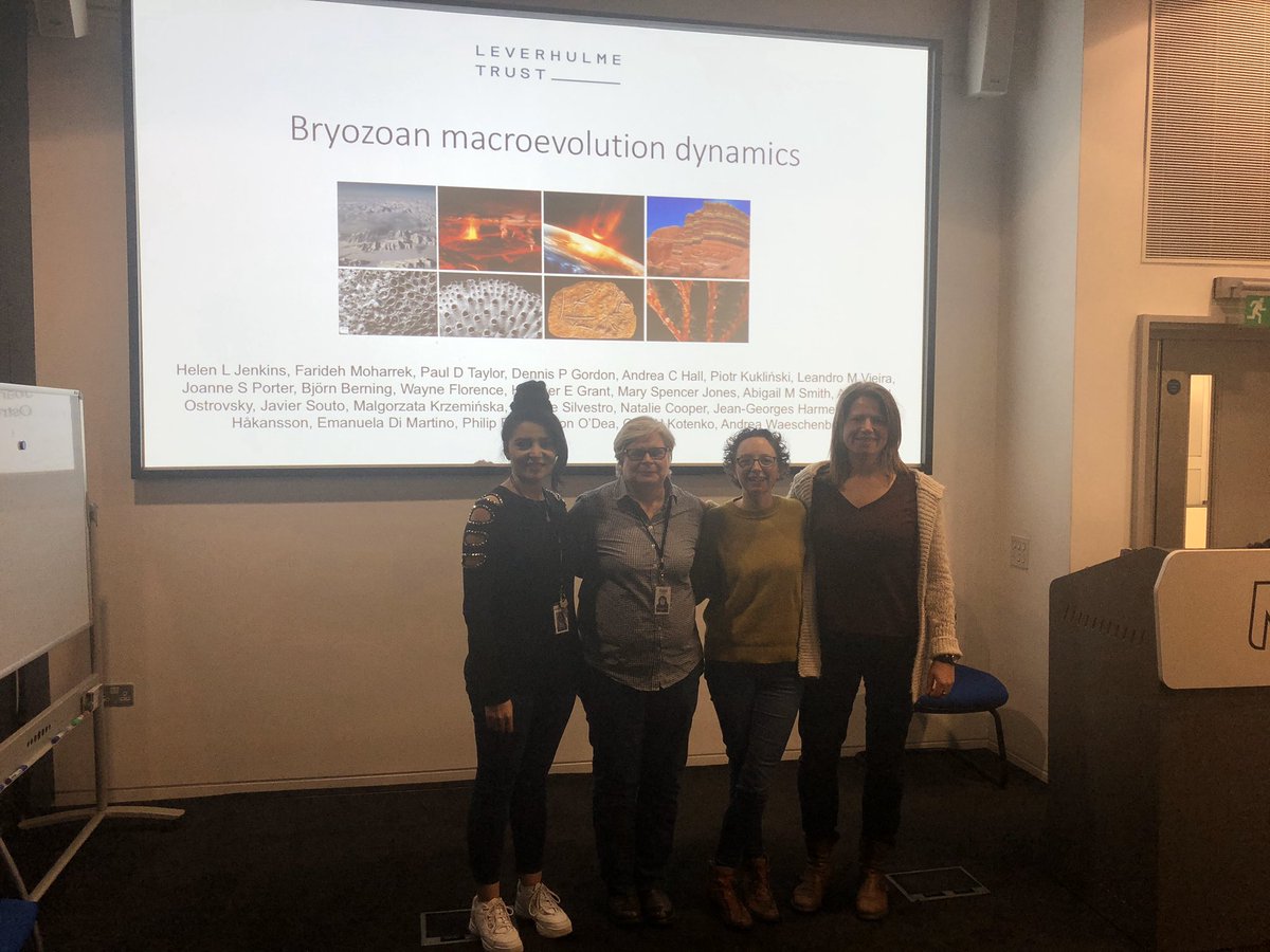 Bryozoa Evolution (@bryoevol) on Twitter photo Great team effort presenting the results from our project #moleculesmeetfossils at the Natural History Museum’s seminar series! <a href="/BryozoanNhm/">NHM_Bryozoa</a> <a href="/NHM_Science/">Science at the Natural History Museum</a> <a href="/LeverhulmeTrust/">The Leverhulme Trust</a> #macroevolution #bryozoa Great team effort presenting the results from our project #moleculesmeetfossils at the Natural History Museum’s seminar series! <a href="/BryozoanNhm/">NHM_Bryozoa</a> <a href="/NHM_Science/">Science at the Natural History Museum</a> <a href="/LeverhulmeTrust/">The Leverhulme Trust</a> #macroevolution #bryozoa