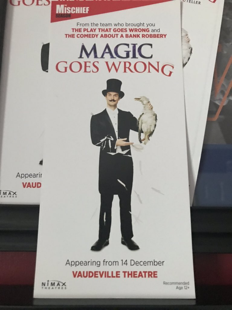 Stes_Adventures's tweet image. Only 72 hours to go before I see #MagicGoesWrong @mischiefcomedy @magicgoeswrong . That’s 72 hours for you to sort everything out and get it right 😁 @henrywlewis @DaveHearn2 @HenryShields @JonathanSayer1 @bryony_corrigan @CF_Russell @RoxyFaridany @LaurencePears @NatashaCulley