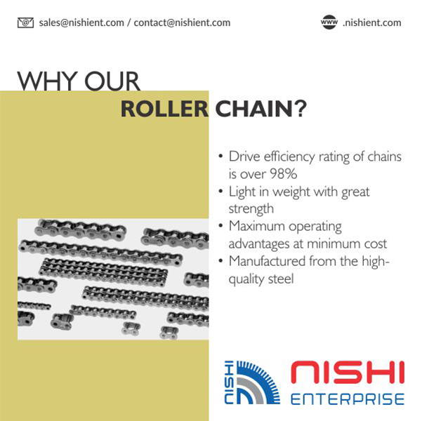 Nishi Enterprise is a leading designer of #RollerChain that has the immense capability of power transmission in the industries like textile machinery, printing machinery & agricultural equipment etc.
bit.ly/2ZvJQRy

#RollerChainManufacturers #RollerChainSupplier