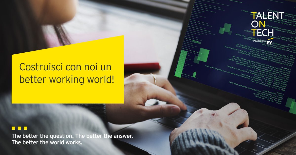 EY_Italy's tweet photo. Tu mettici un diploma e la passione per il #digitale, la formazione la mettiamo noi! Partecipa a #TalentOnTech, entra a fare parte del nostro team a #Bari e aiutaci a sviluppare e gestire soluzioni innovative per le aziende del tuo territorio! https://t.co/oVpMQSVkKm https://t.co/rV9DDa57ms