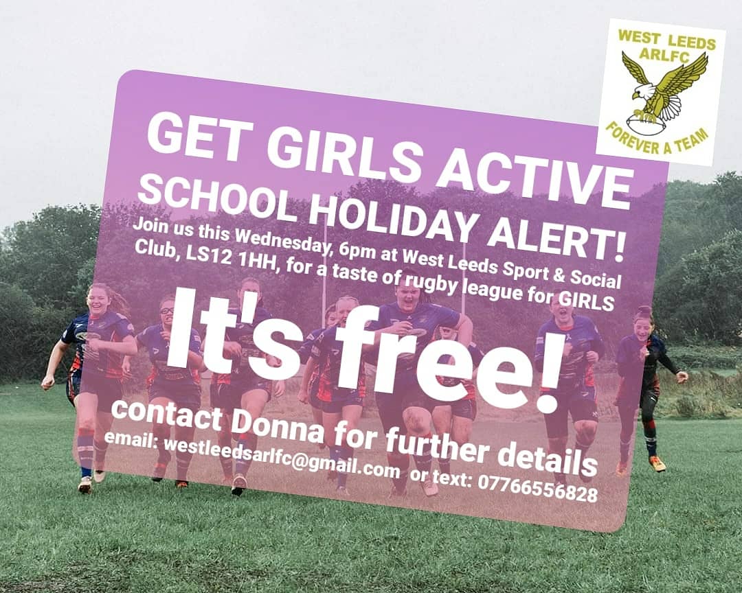 Free rugby sessions for newbies! Girls & ladies, come and give rugby a go this school holiday at LS12 1HH, please RT 🦅🏉 @WLDispatch @Farnley_Cluster @RugbyLeeds @ThisGirlCanUK @LeedsGetActive @LSLocalTV @RugbyAM @leedscitycoll @Leeds_List @VisitLeeds