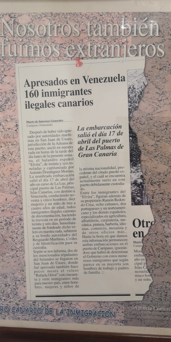 Ayer respondí en <a href="/parcan/">Parlamento Canarias</a> a dos preguntas sobre migración.Casi a la vez supimos  que catorce personas fallecían en el mar intentando llegar a Europa. Inmigrantes: ilegales, sí. Y entonces rescaté este corte de periódico, de hace 71 años. Los ilegales éramos nosotros, los canarios.