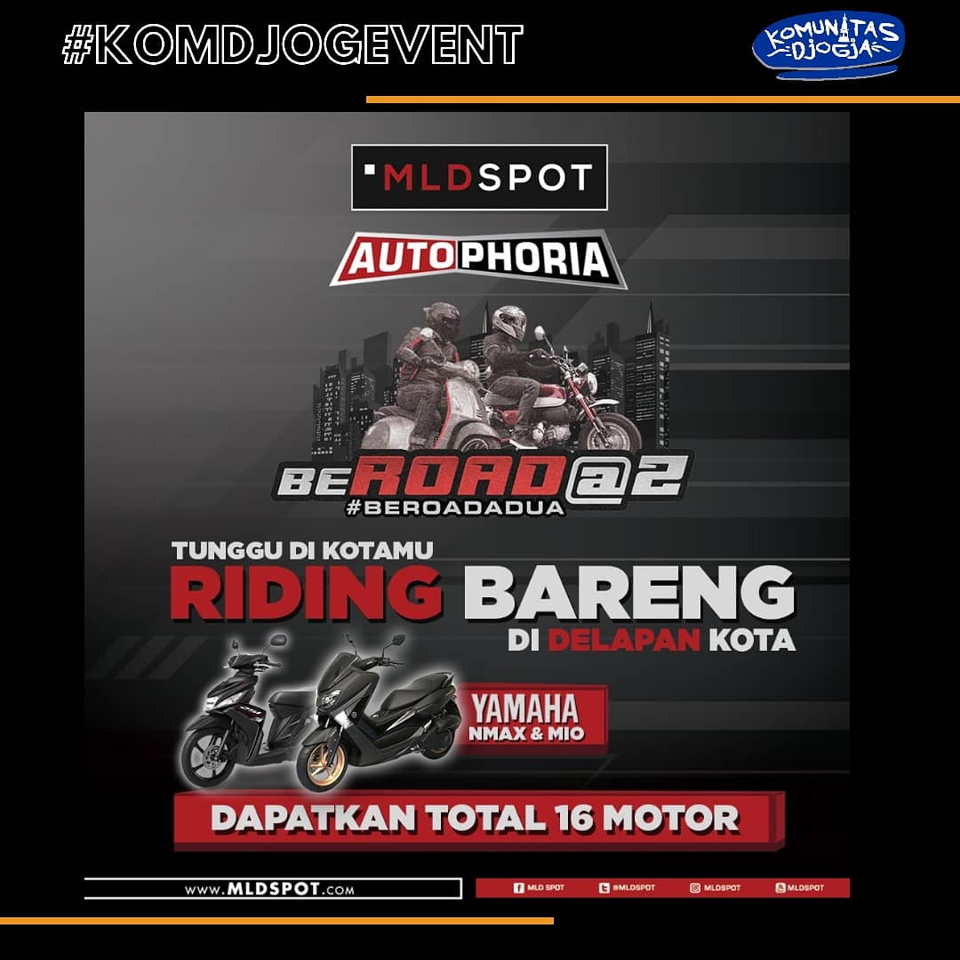 KomunitasDjogja's tweet photo. Gas banter ni, bakal ada event riding di Stadion Sultan Agung Bantul, 23/2/2020. Berhadiah utama 2 unit sepeda motor. Sampai jumpa di sana! #Autophoria #MLDSPOTautophoria #jogja #komunitasdjogja https://t.co/szsMktDZAa