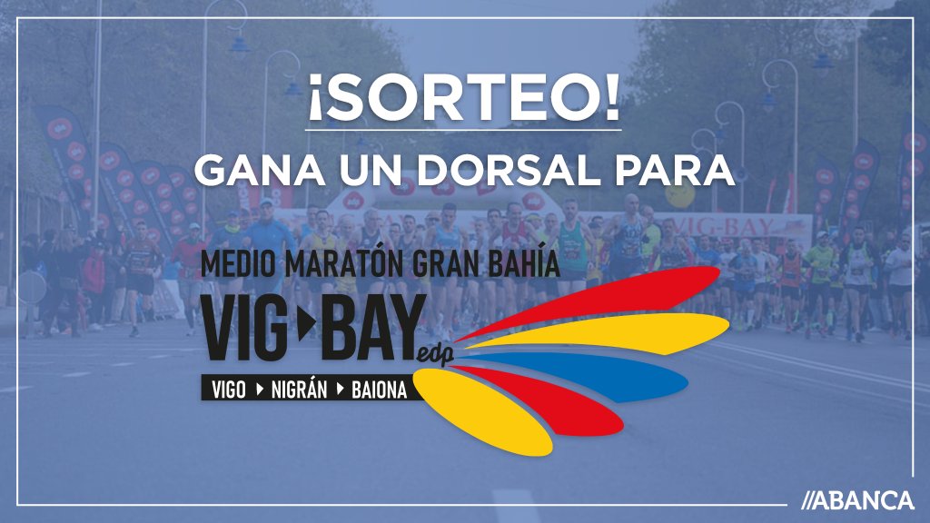 ABANCA (@somosabanca) on Twitter photo ¿Quieres correr la VIGBAY o la MINIBAY el próximo 29 de marzo 🏃♀️🏃♂️? ¡Sorteamos 4 dorsales! Solo tienes que 1️⃣ seguirnos y 2️⃣ hacer RT a este tuit. ¡A por todas! 💪 <a href="/VigBay/">VIG BAY edp</a>
ℹ️ BBLL: bit.ly/ABANCA_BBLLVig… ¿Quieres correr la VIGBAY o la MINIBAY el próximo 29 de marzo 🏃♀️🏃♂️? ¡Sorteamos 4 dorsales! Solo tienes que 1️⃣ seguirnos y 2️⃣ hacer RT a este tuit. ¡A por todas! 💪 <a href="/VigBay/">VIG BAY edp</a>
ℹ️ BBLL: bit.ly/ABANCA_BBLLVig…