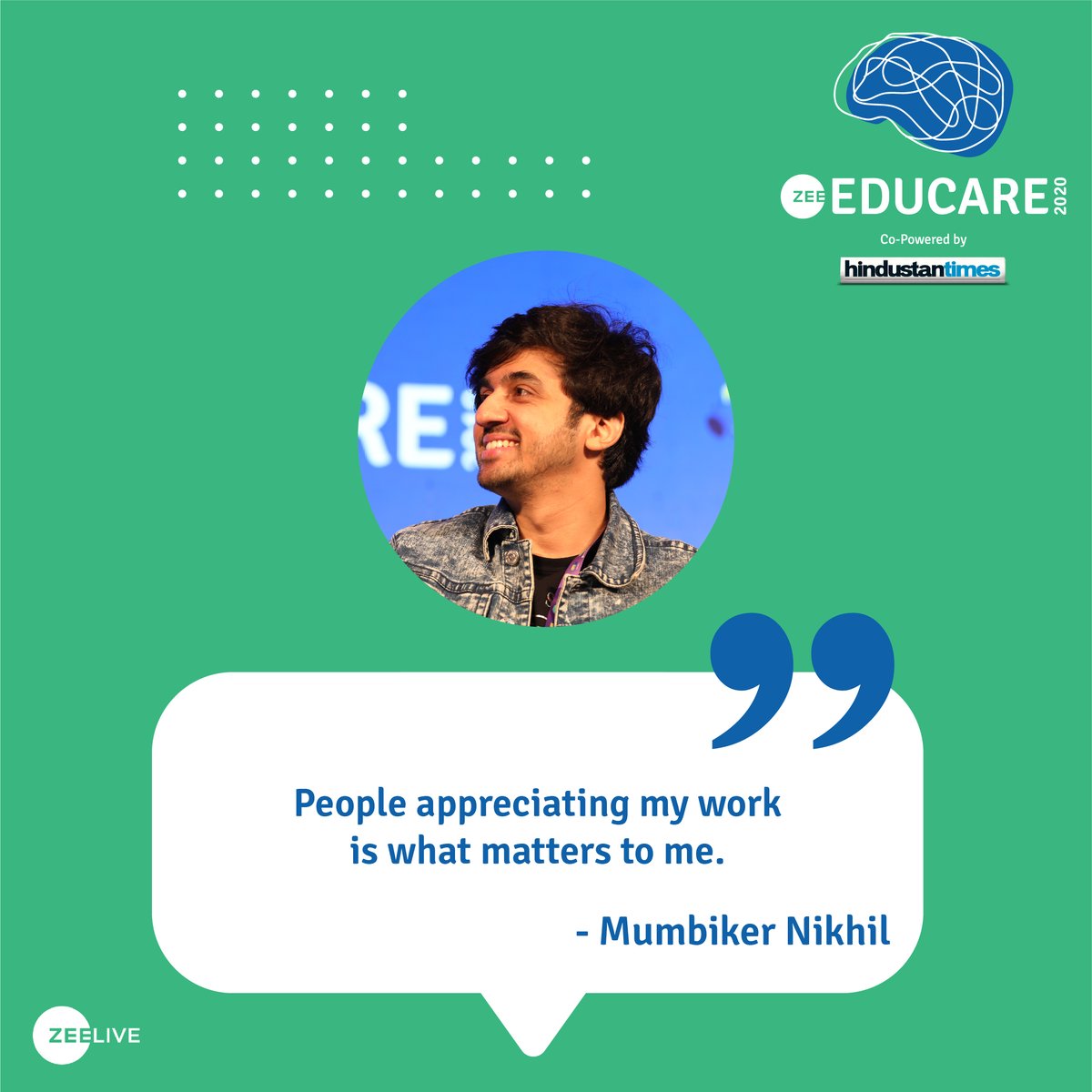 ZeeEducare's tweet photo. Passion and persistence is the key to success.
Thanking our speakers @Sudeeplahiri12, @CarryMinati, @nikkkhil and @SaranshGoila  for hosting the panel “What it takes to be a successful YouTuber” at Zee Educare, co-powered by HT. https://t.co/NdSz95scp2